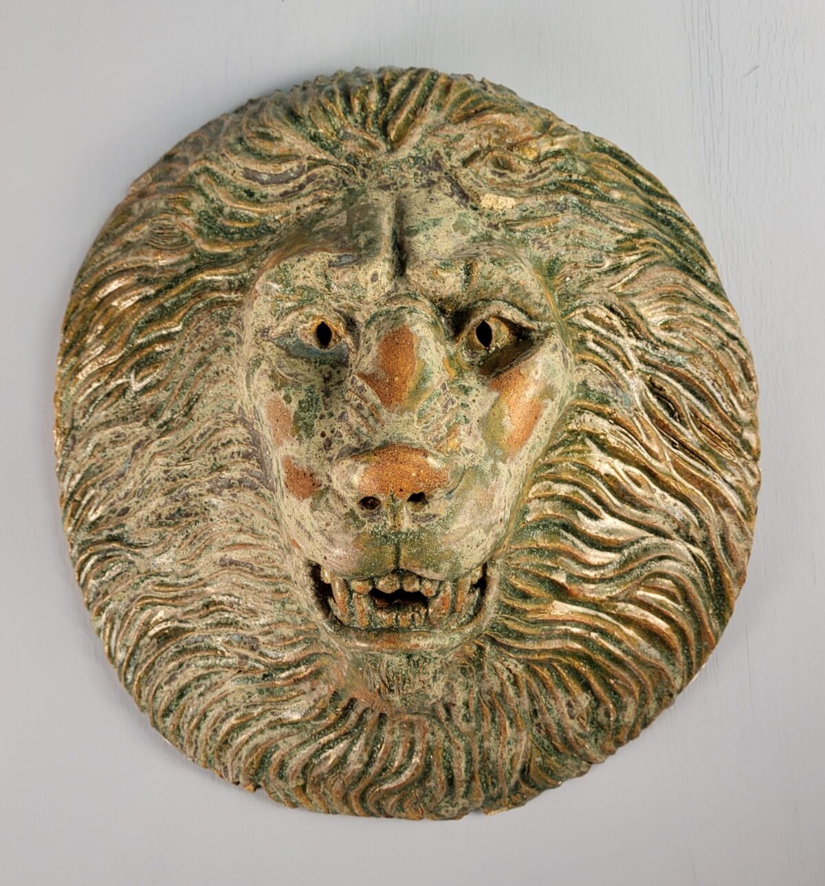 Large Pottery Lion Sculpture