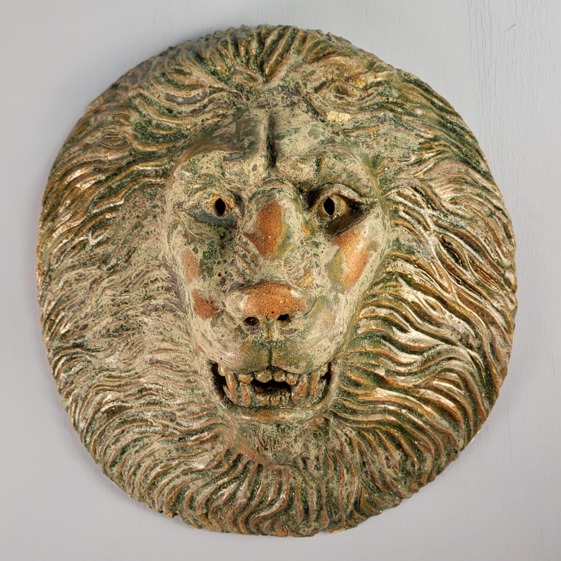 Large Pottery Lion Sculpture