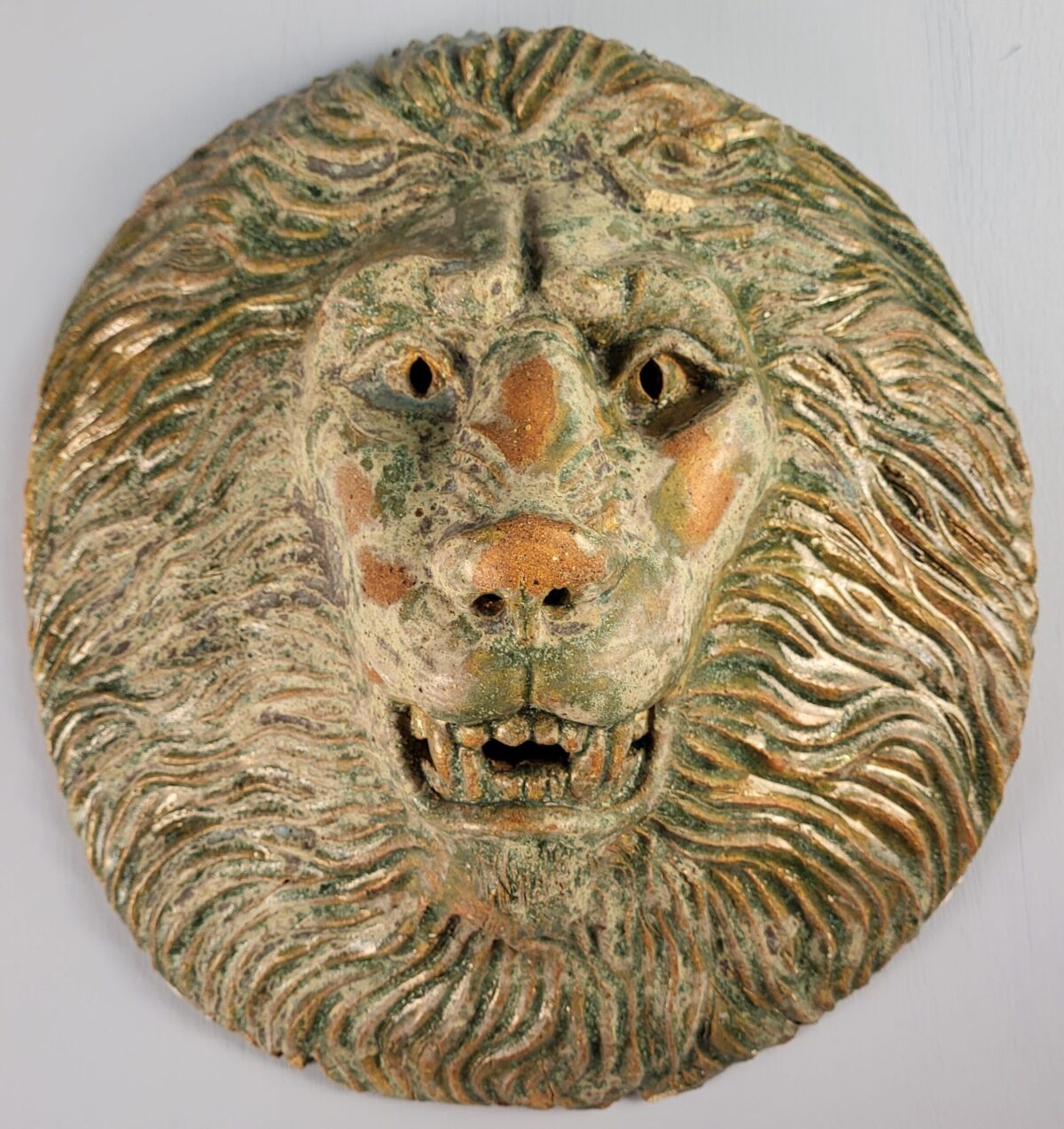 Large Pottery Lion Sculpture