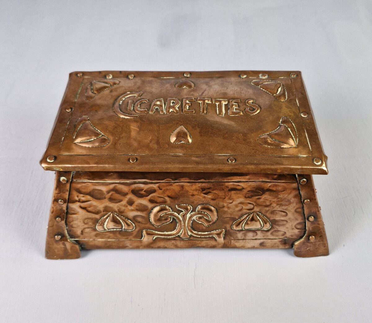 Arts and Crafts Copper Cigarette Box