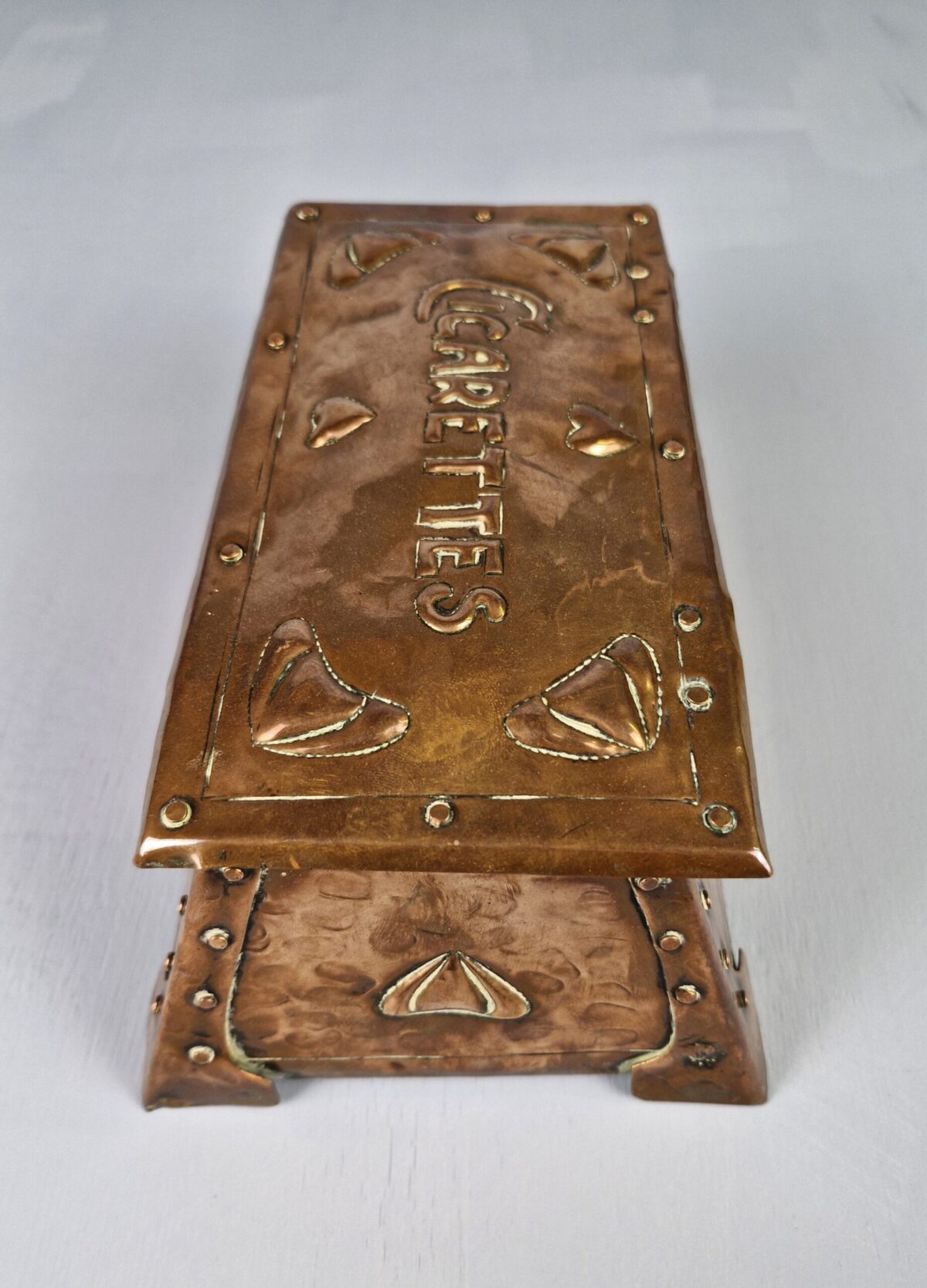 Arts and Crafts Copper Cigarette Box