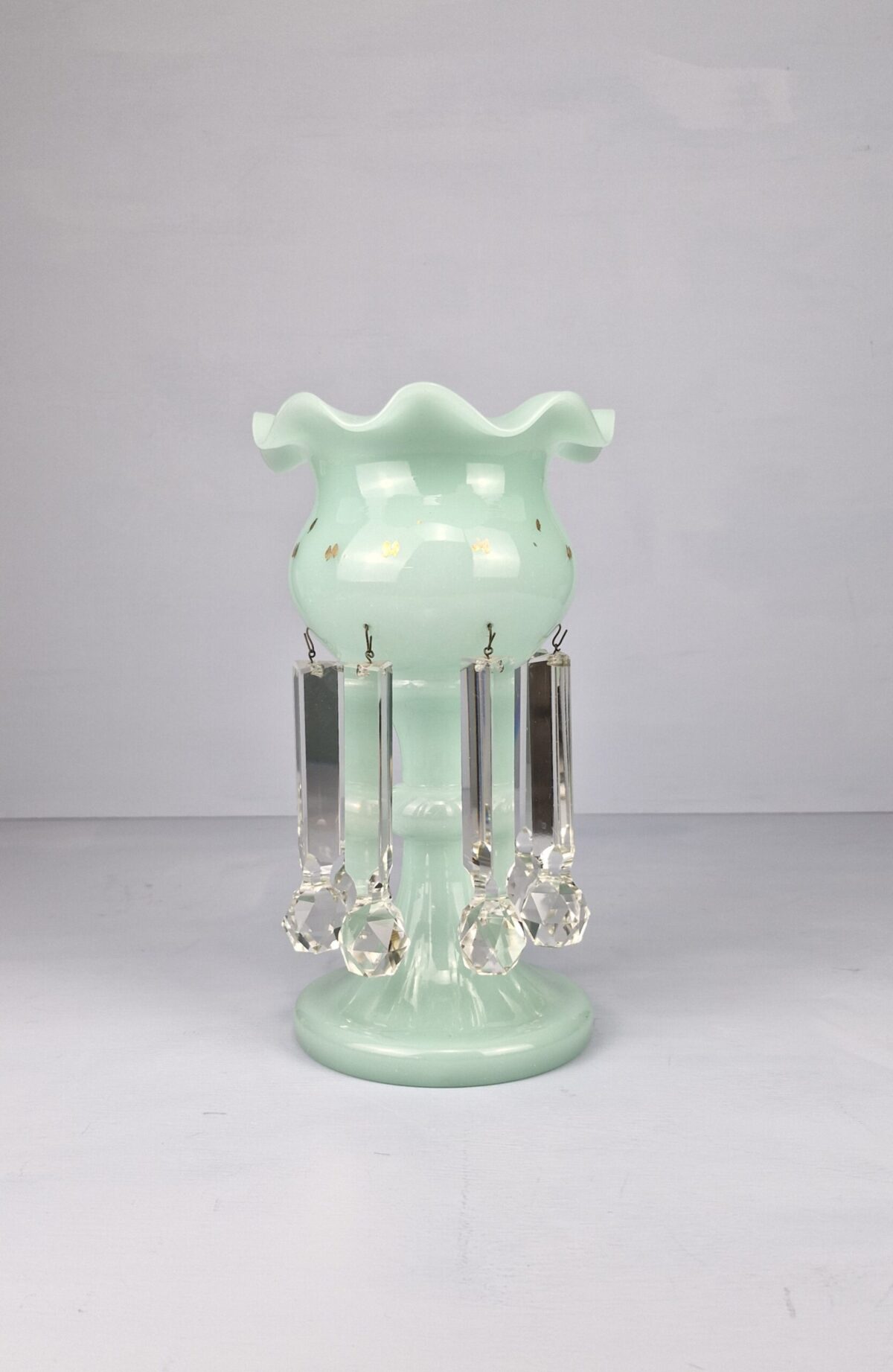 Green Crystal Vasaline Lustre Vase