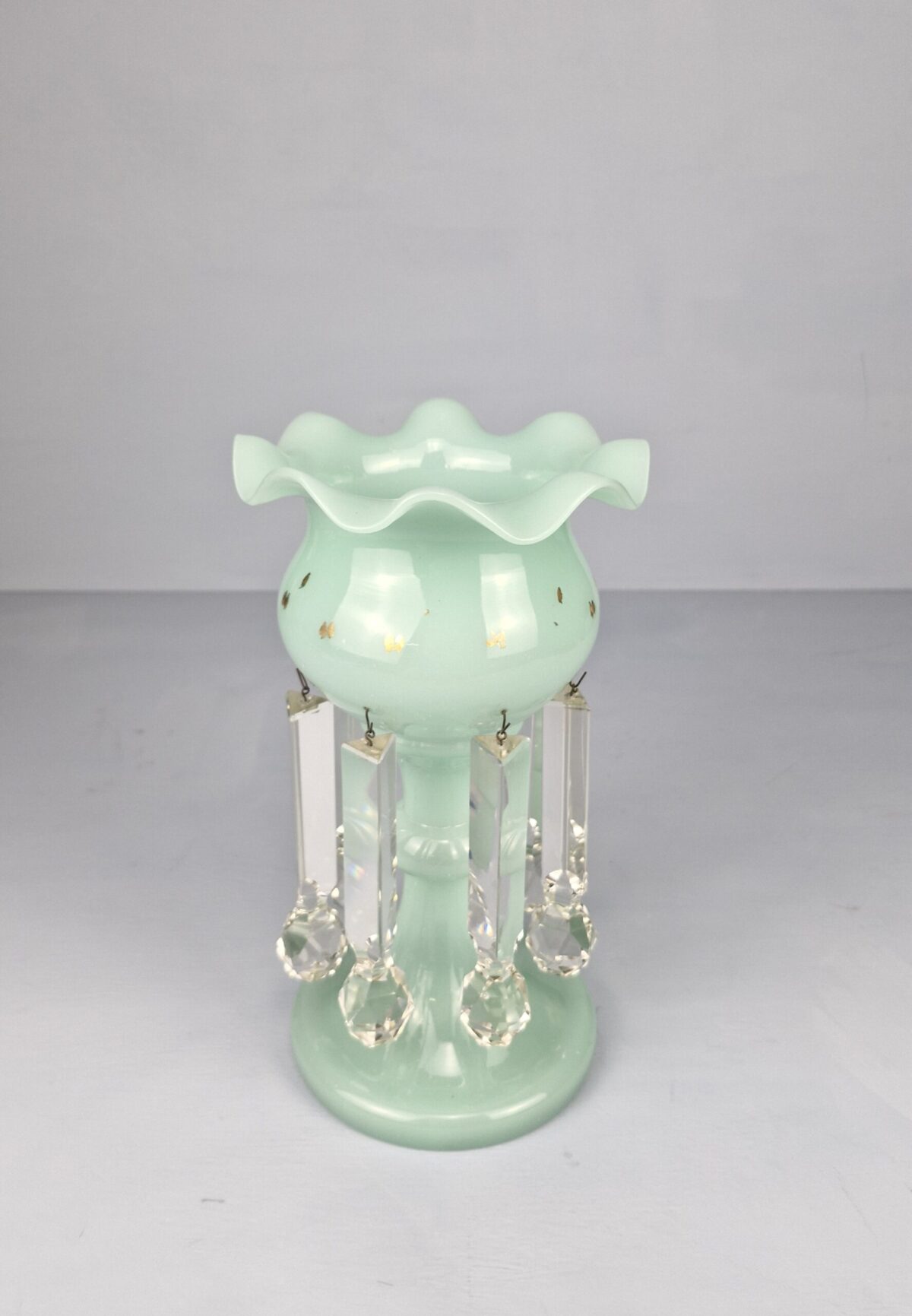 Green Crystal Vasaline Lustre Vase