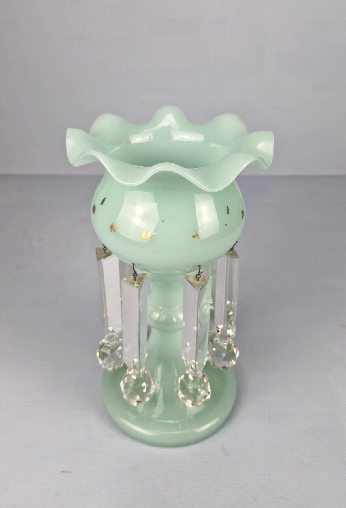 Green Crystal Vasaline Lustre Vase