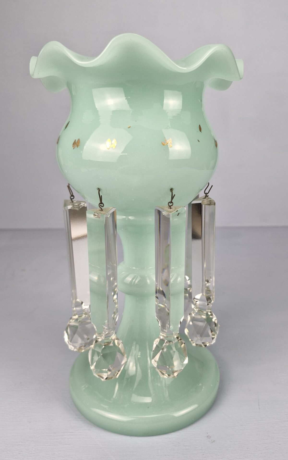 Green Crystal Vasaline Lustre Vase