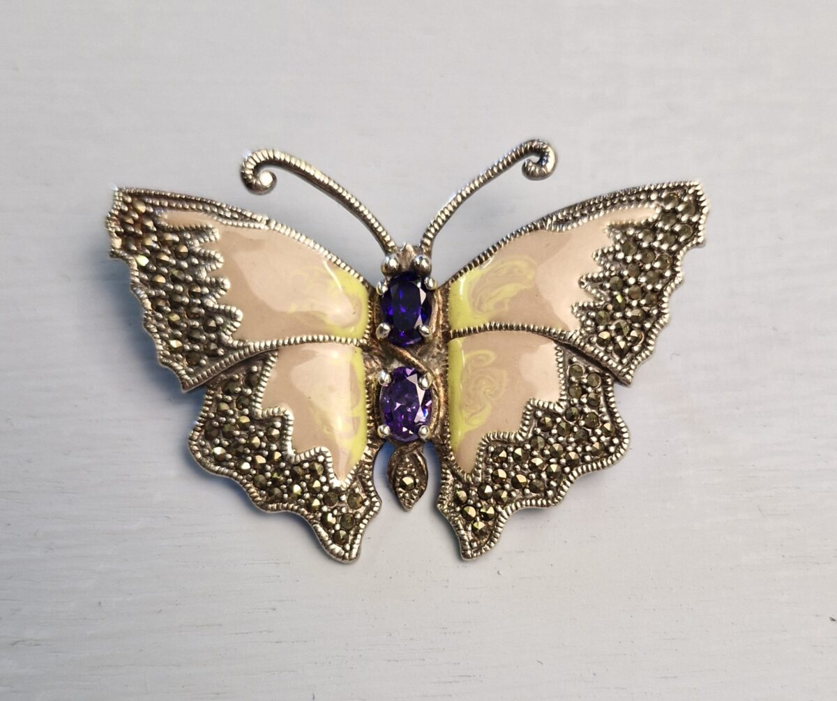 Silver Butterfly Brooch