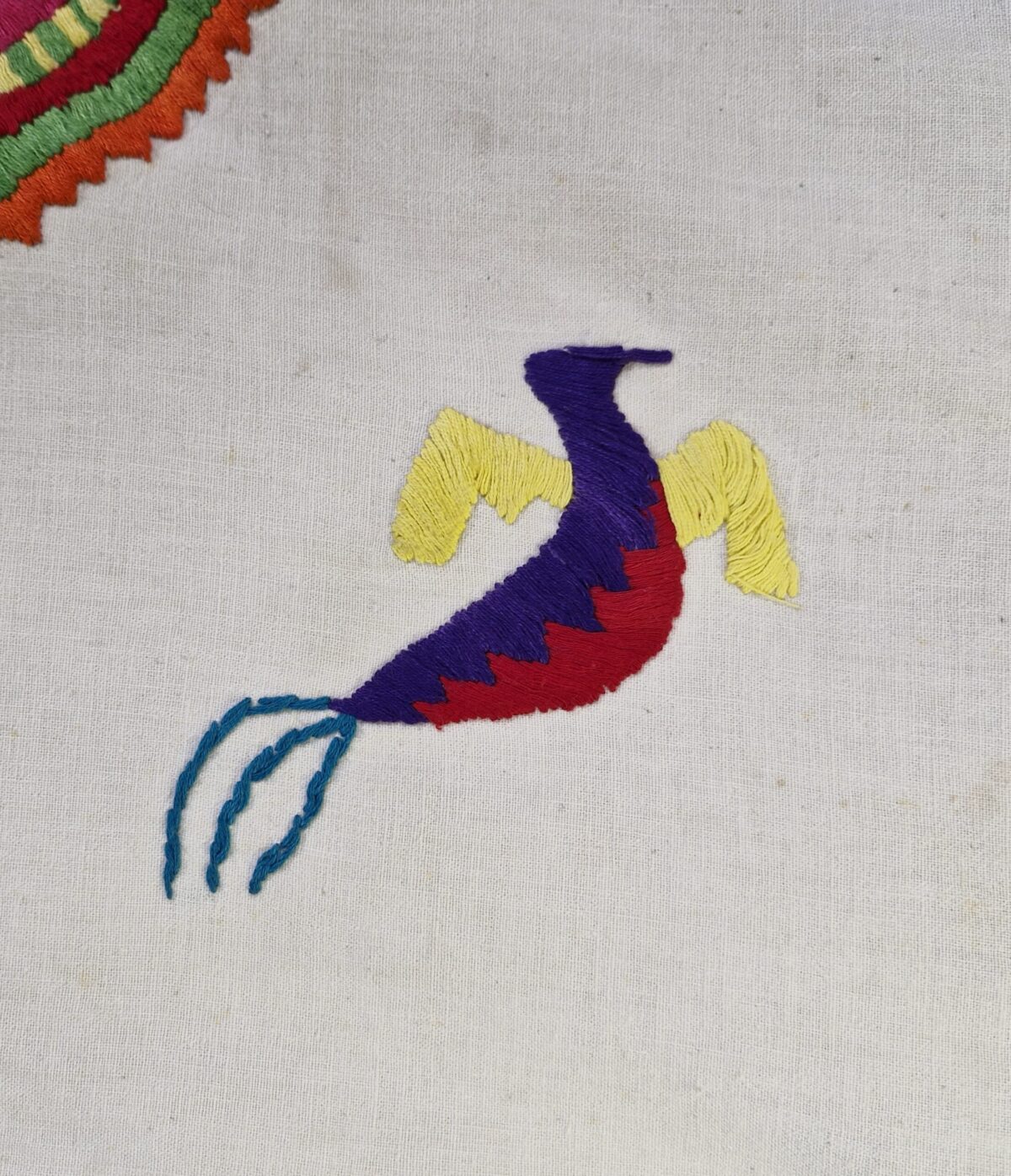 Vintage Hand Embroidered Mexican Wall Art