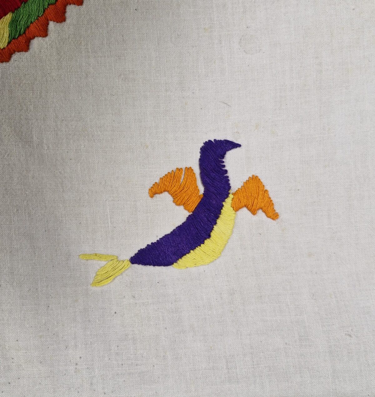 Vintage Hand Embroidered Mexican Wall Art