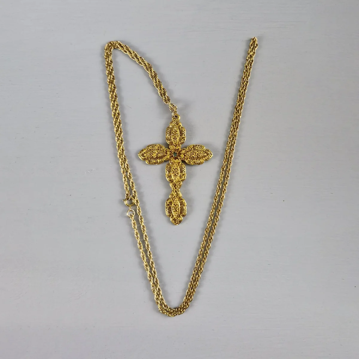 Gold Style Gothic Cross Necklace