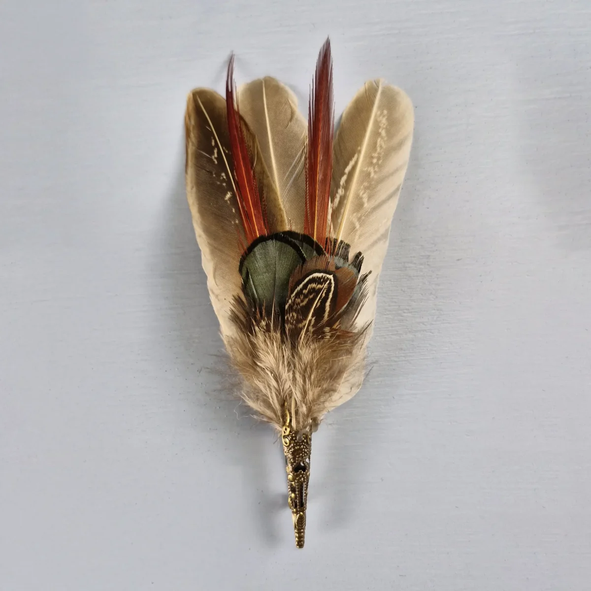 Country Feather Brooch