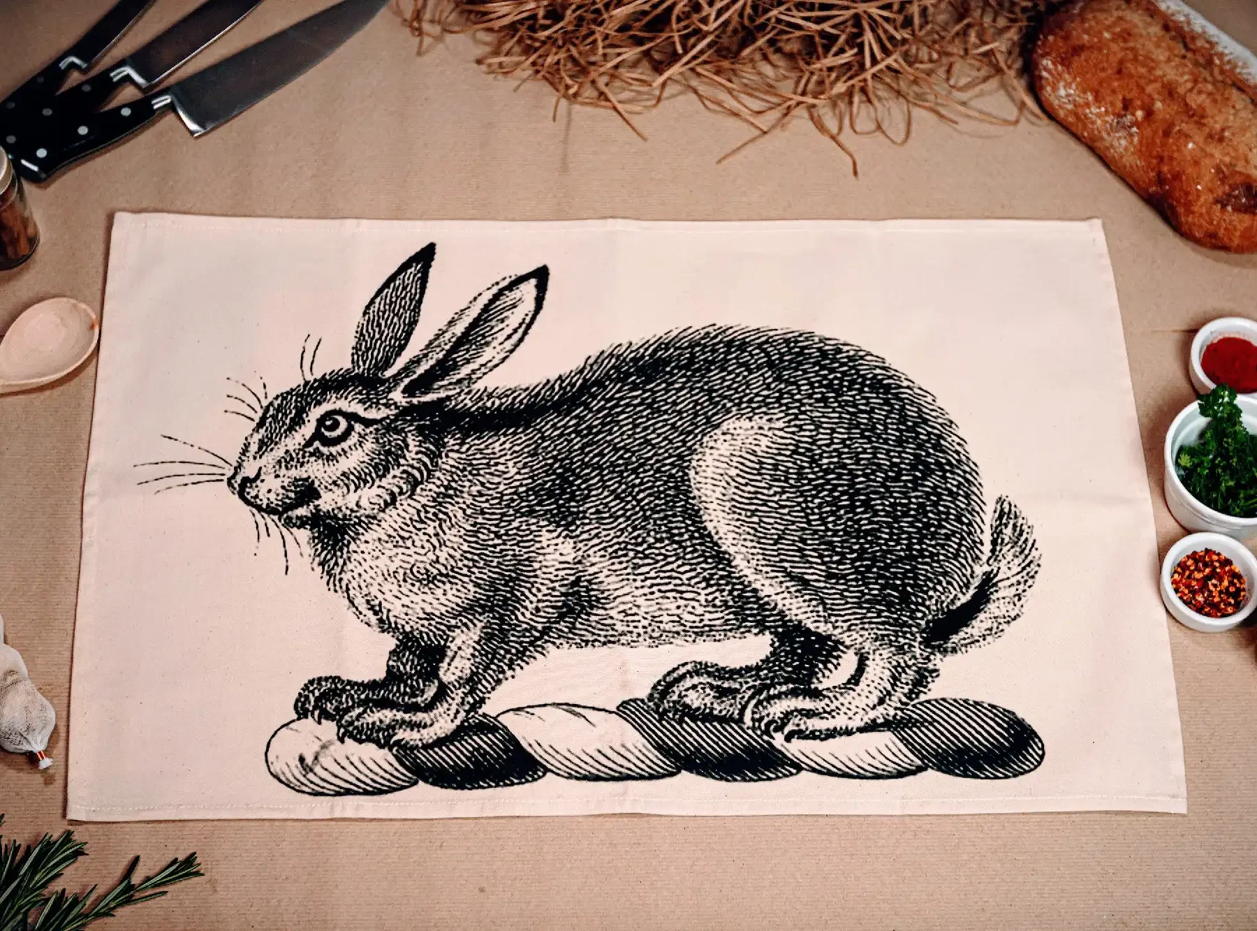 Rabbit Tea Towel