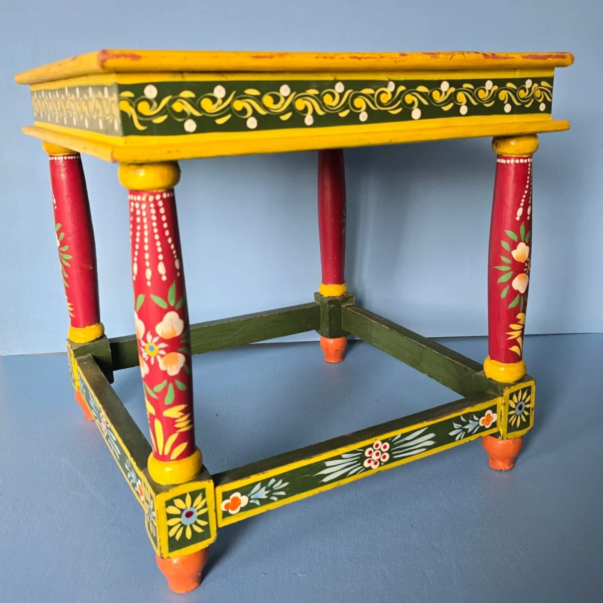Vintage Indian Bajot Handprints Table